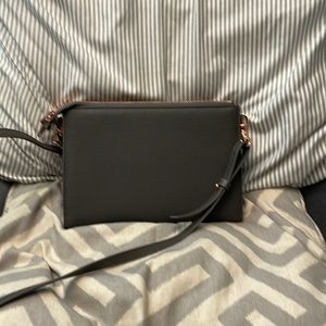 Brand new Dagne Dover Crossbody in graphite with rose gold hardware